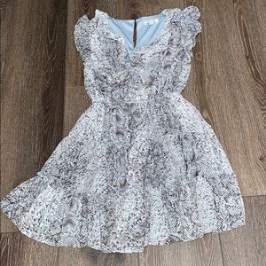 She + Sky snakeskin dress with ruffle detail